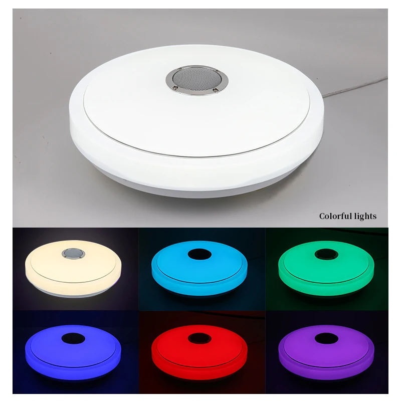 Музыка Светодиодный потолочный светильник RGB приложение управление 30 Вт 48 Вт современный Bluetooth мерцающий потолочный светильник для спальня гостиная AC85-265V