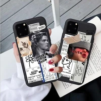 cartoon artistic portrait phone case for iphone 12 11 pro max xs xr x 7 8 plus se 2020 6s soft silicone tpu cover coque capa