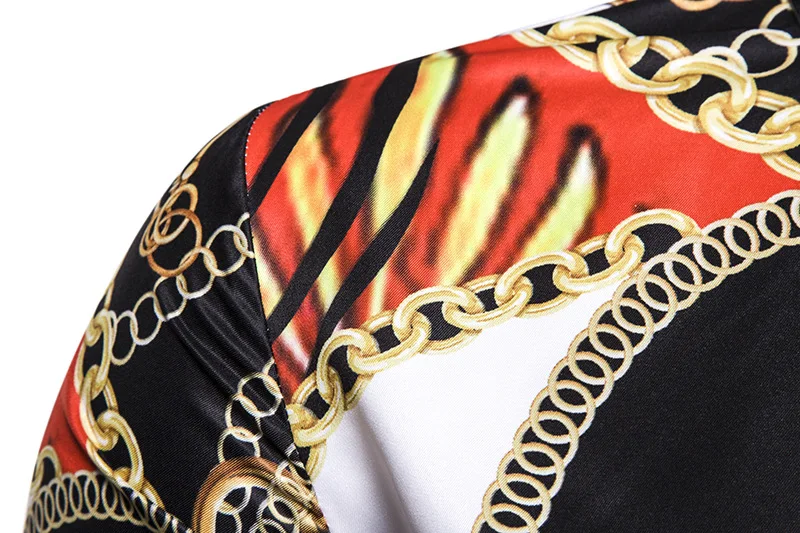 Винтажная роскошная мужская классическая рубашка в стиле барокко на пуговицах