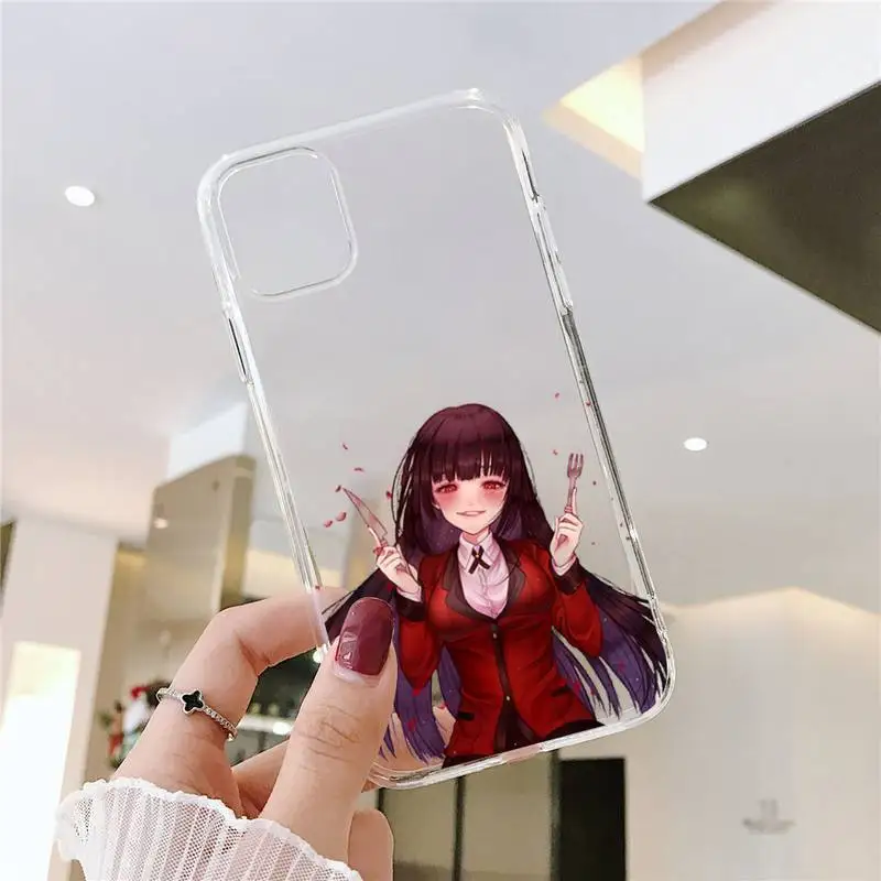 

Kakegurui Jabami Yumeko Japanese Anime Phone Case Transparent for iPhone 7 8 11 12 s mini pro X XS XR MAX Plus cover funda shell