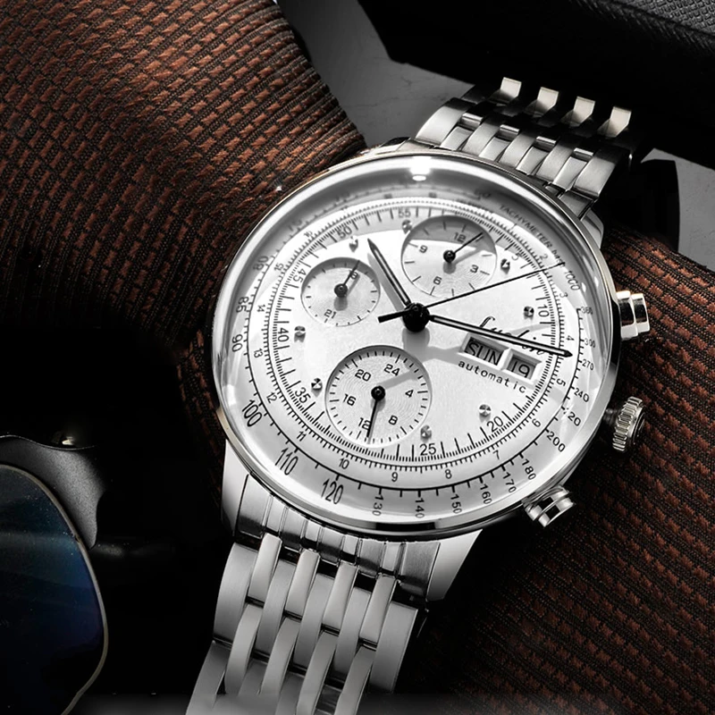 Мужские часы 3ATM 316L из нержавеющей стали модные автоматические механические