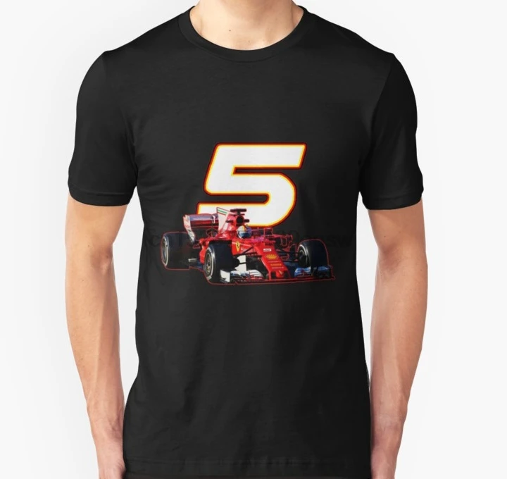 Мужская футболка Go Sebastian Vettel #5 на ваш sf70h унисекс с принтом Футболки | одежда
