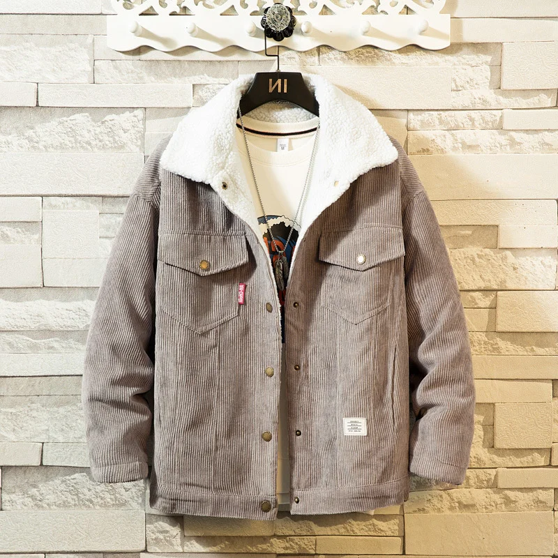 

cotton 2019 winter corduroy new thickened clothes student cotton clothes lamb wool couple men's cotton clothes goods