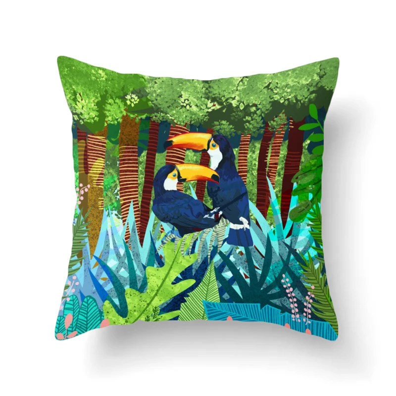 Мультяшный попугай плюшевый наволочка Лебедь перо узор декоративная для подушки