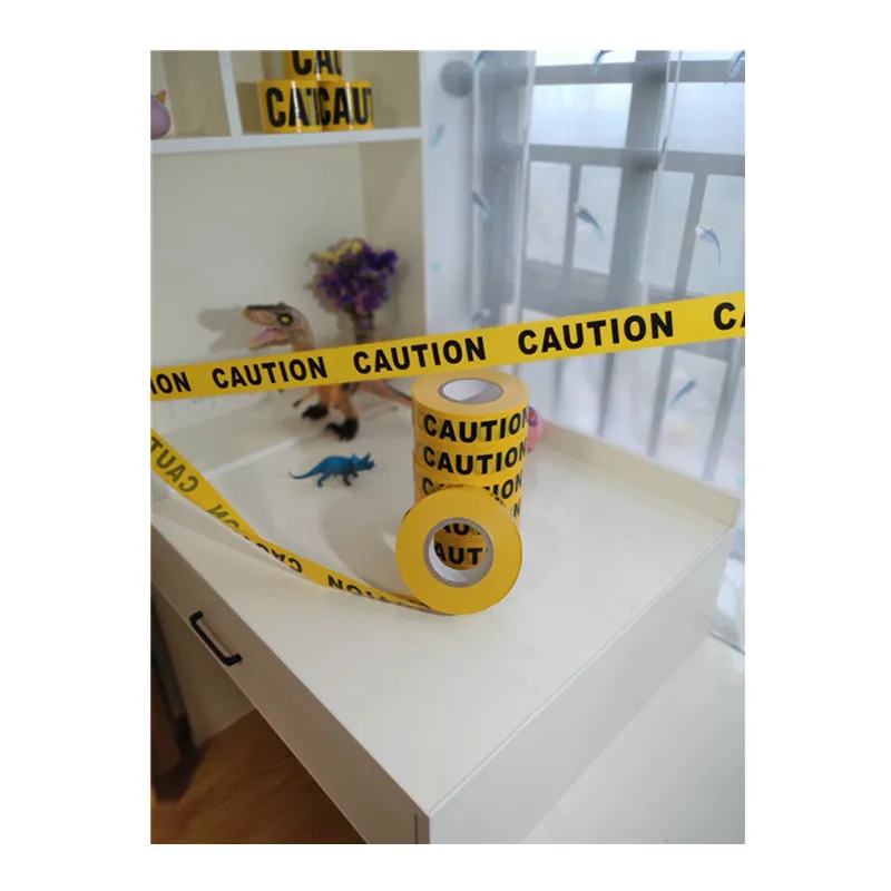 

10M Construction Birthday Favors Yellow Caution Tape Truck Birthday Party Decorations PE Festival Warning Tape Letter Tape