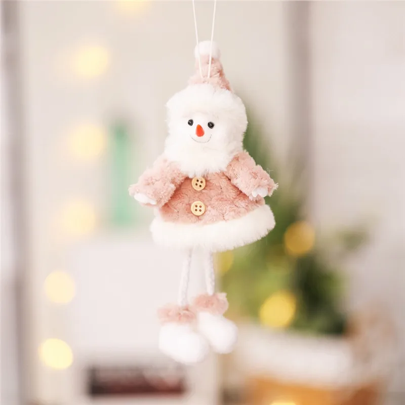 Рождественские милые украшения розовые и белые шелковые плюшевые подвесные