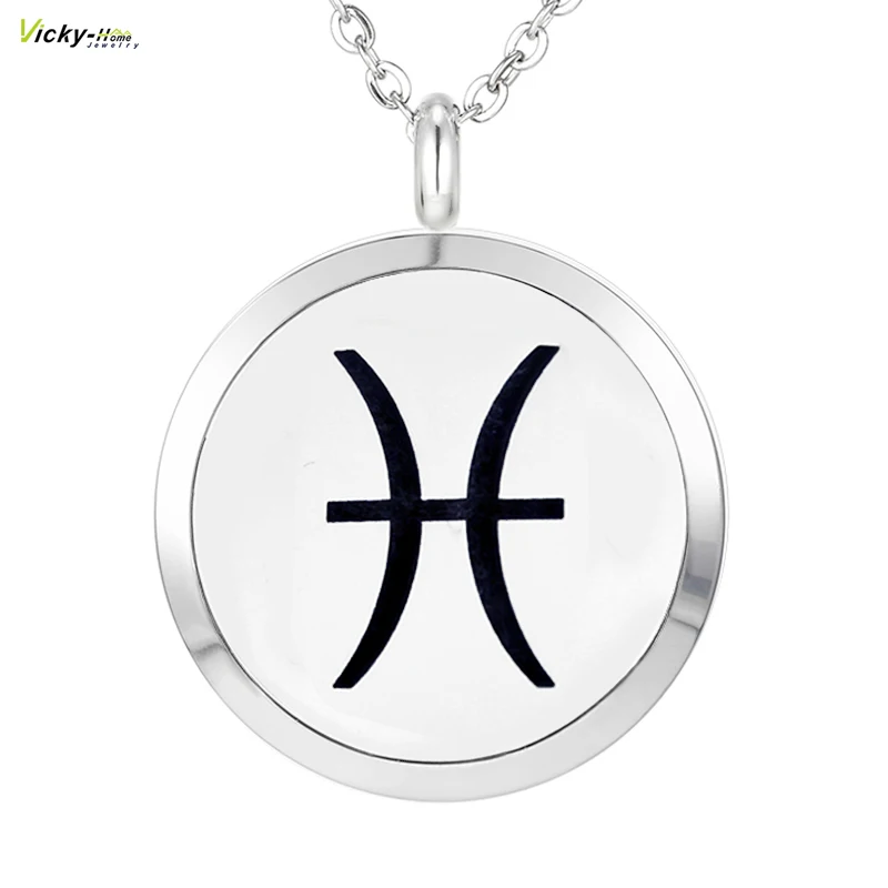 С цепочкой подарок 12 знаков зодиака 30 мм Нержавеющая сталь Эфирное Масла