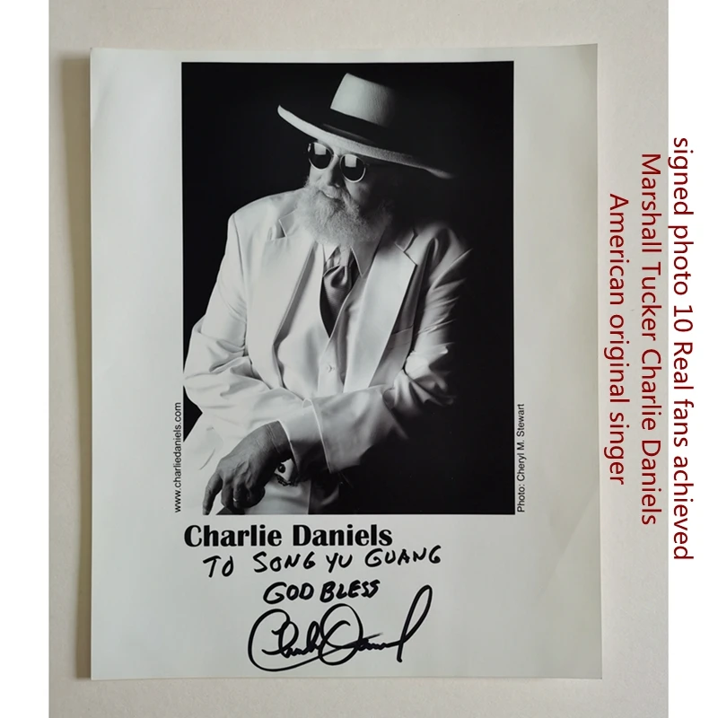 

Американский оригинальный певец Маршалл Такер Чарли даниелс подписал фотографию 10 реальных фанатов