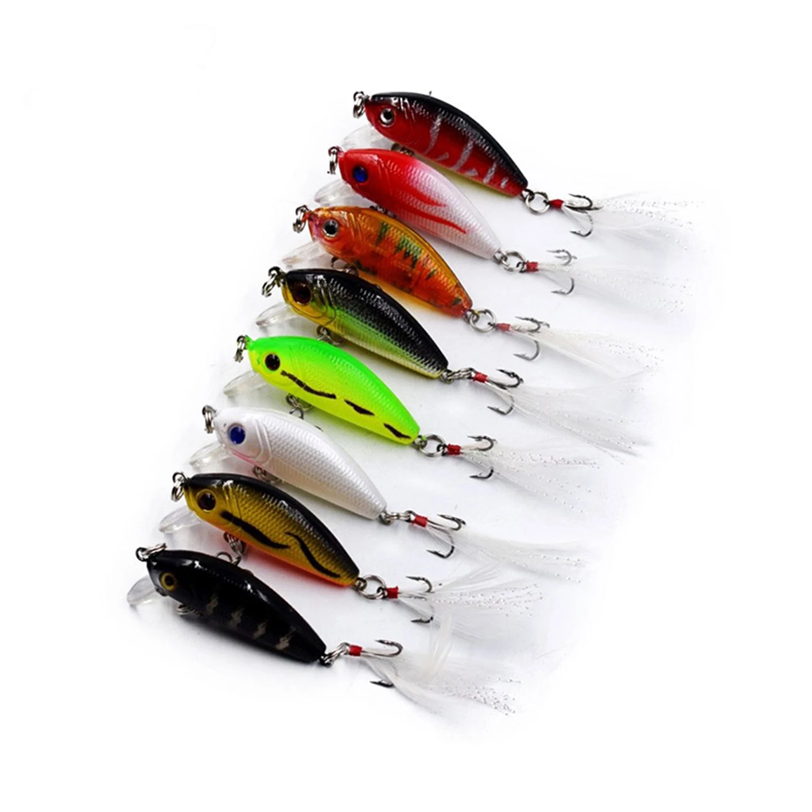 8 шт. рыболовные приманки с колокольчиком и блестящим перо-воблер аксессуары для
