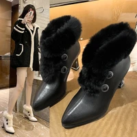 high heels thick soled martin boots womens boots autumn and winter new style short boots womens tide british style x692