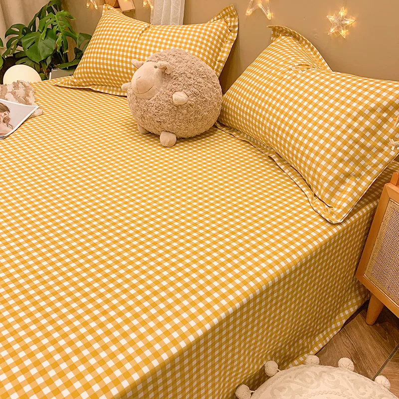 

Pure cotton Bed Sheet+2Pcs Pillow Cases 2021 Decor Home Textile Bedding Coverlet Flat Sheet Flower Bed Cover Soft Warm Bed sheet