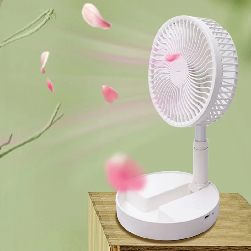 

NewP10 Mini Portable Folding Telescopic Fan USB charging Desktop home outdoor Floor Mute silent Table small electric Fan