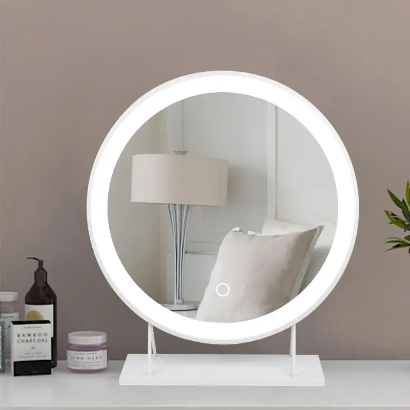 

LED Makeup Mirror Cool White/3 Colors Touchable Lighted Cosmetic Mirror High Quality Hotel Home Decor Bath Mirror 40*40cm HWC