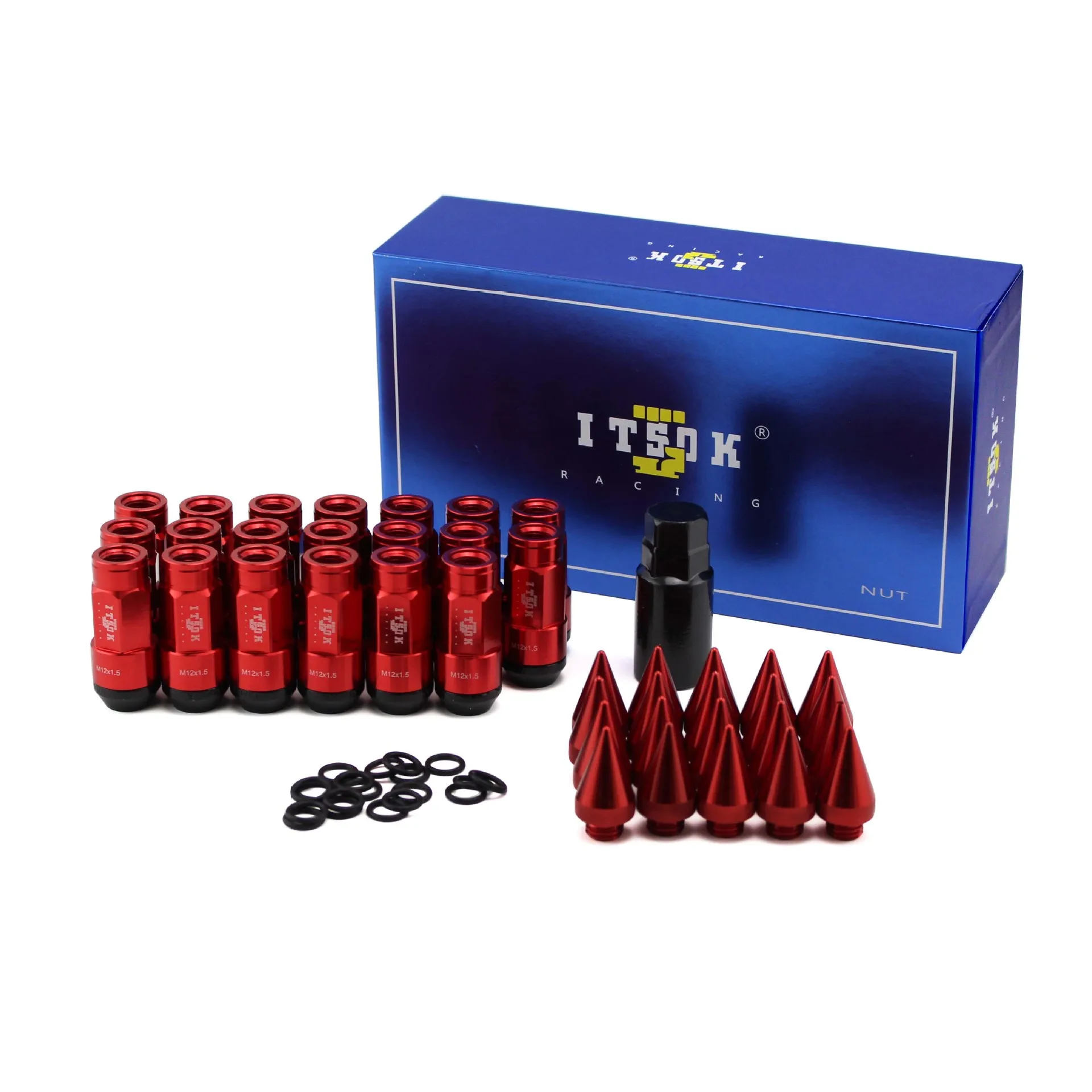 20pcs M12X1.5 Aluminum 60mm Universal Car Wheels Rims Lug Nuts with Spiked Extended Tuner Blue/Red/Black | Автомобили и мотоциклы