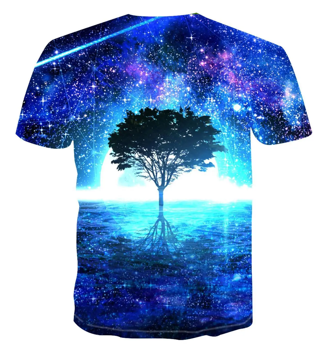 

2020 3d Aurora Star New Fashion Printing T -Shirt Men 'S Short Sleeve Multi -Function Classic All -Around Trend Clothing