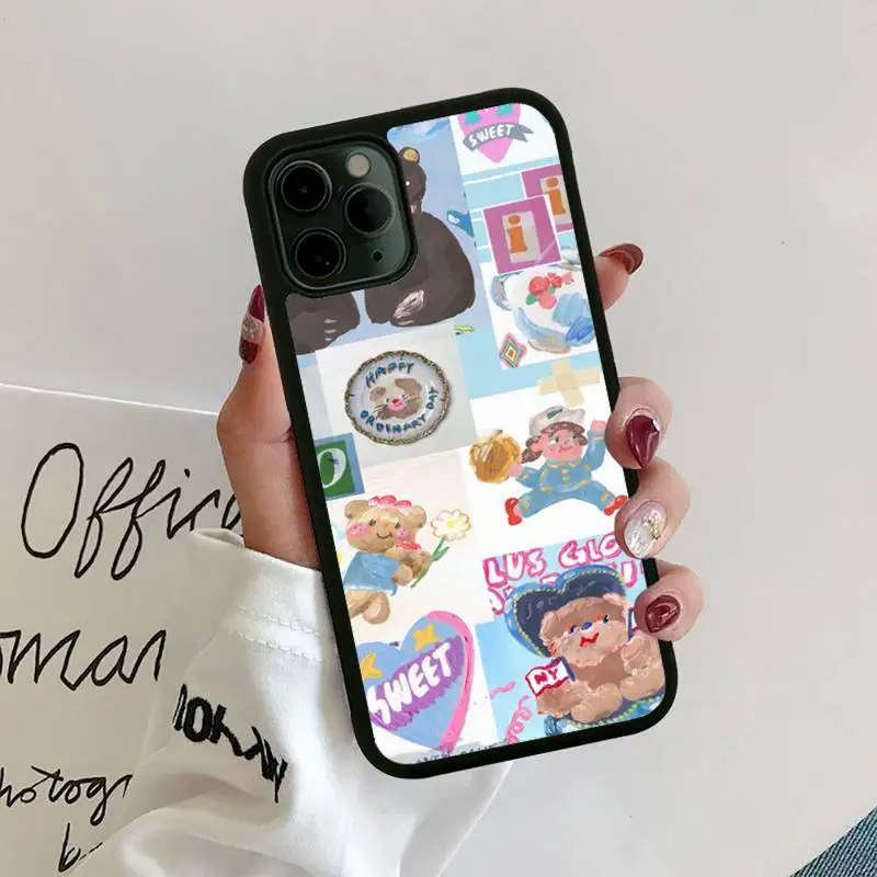 

Cute Doodle Art Phone Case For IPhone 5s 6 6s 6s Plus 7 8 7plus 8plus X Xs TPU+PC Silicone Soft Shell