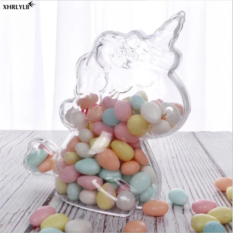 XHRLYLB Лидер продаж 3 шт. индивидуальная прозрачная коробка конфет с единорогом