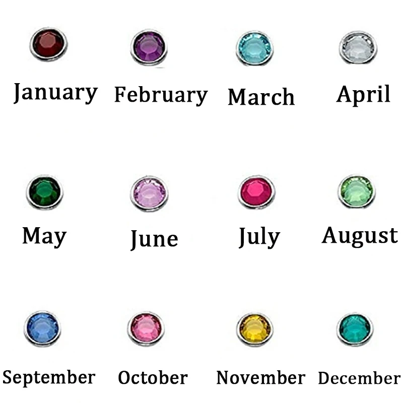 Браслет женский из нержавеющей стали с надписью и камнем по месяцу рождения |