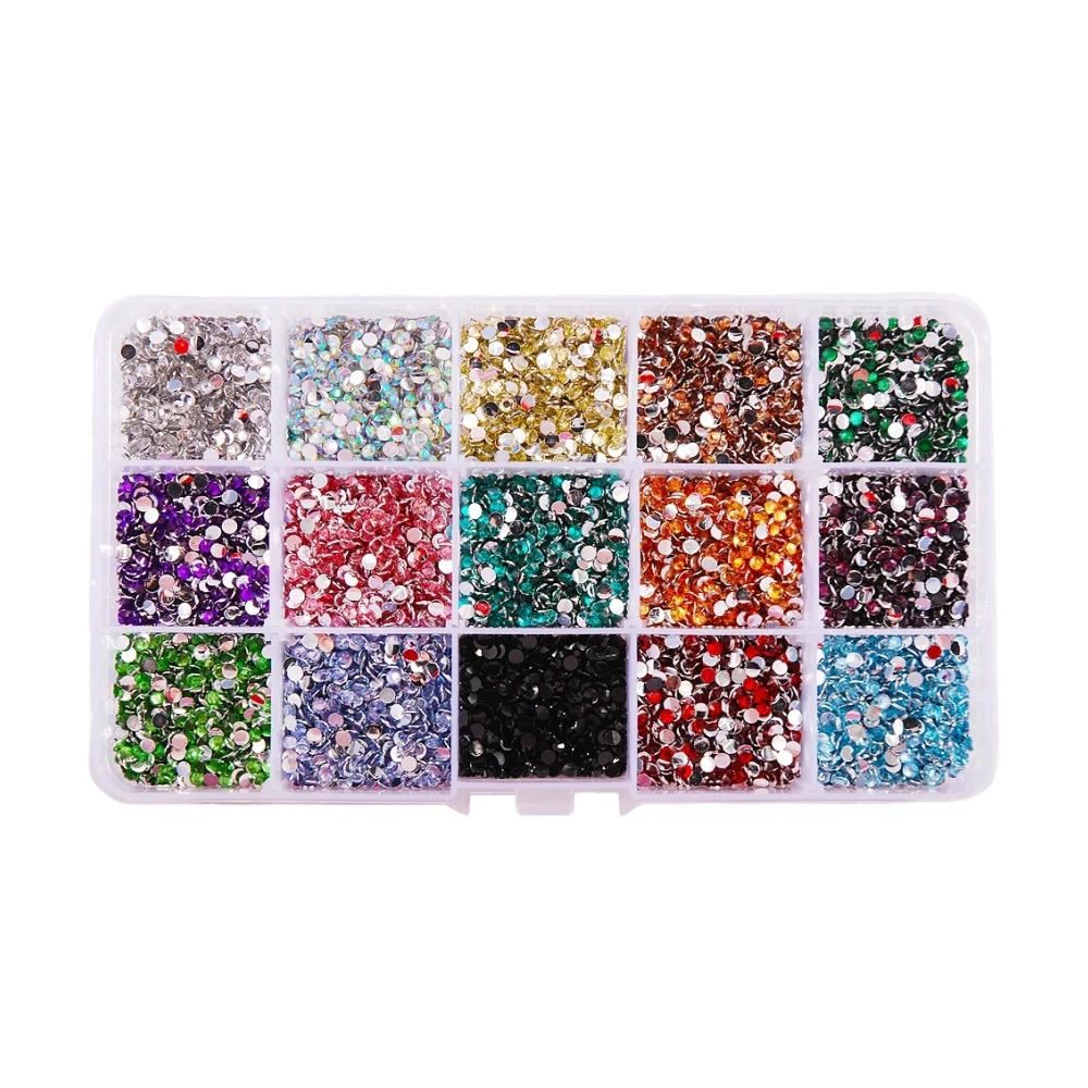 

Resin Rhinestones 2-6mm Flatback Round Crystal Strass Stones Creative DIY For Clothing, Jewelry And Nails Multicolor Box Set