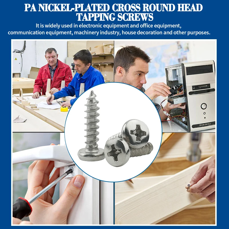 Саморезы LUCHANG Philips 1000 шт. PA никелированные микро винты M1 M1.2 M1.4 M1.7 M2 M3 компьютерный