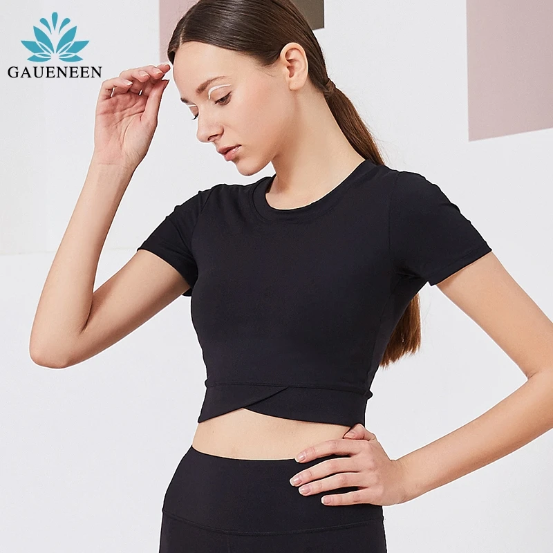 

Yoga Top Woman's Sport Fitness Shirt Women's Tracksuit Running Hiking Gym Sportswear Short Sleeve Sports Bra Women's Tube Top