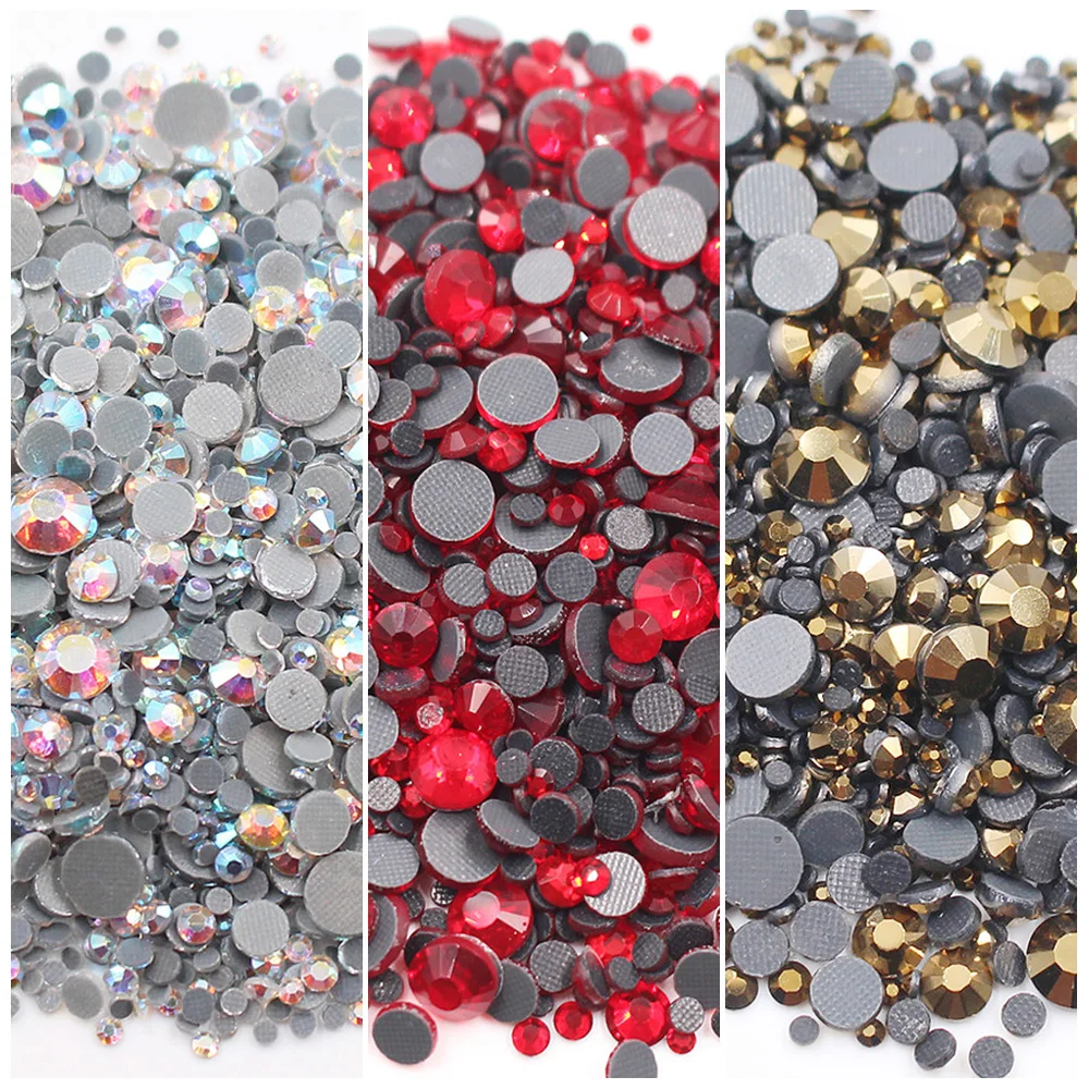 

288pcs-1440pcs hotfix rhinestones Adhesive flatback Fabric decorate stones Gems shine crystals strass beads Iron On Rhinestones