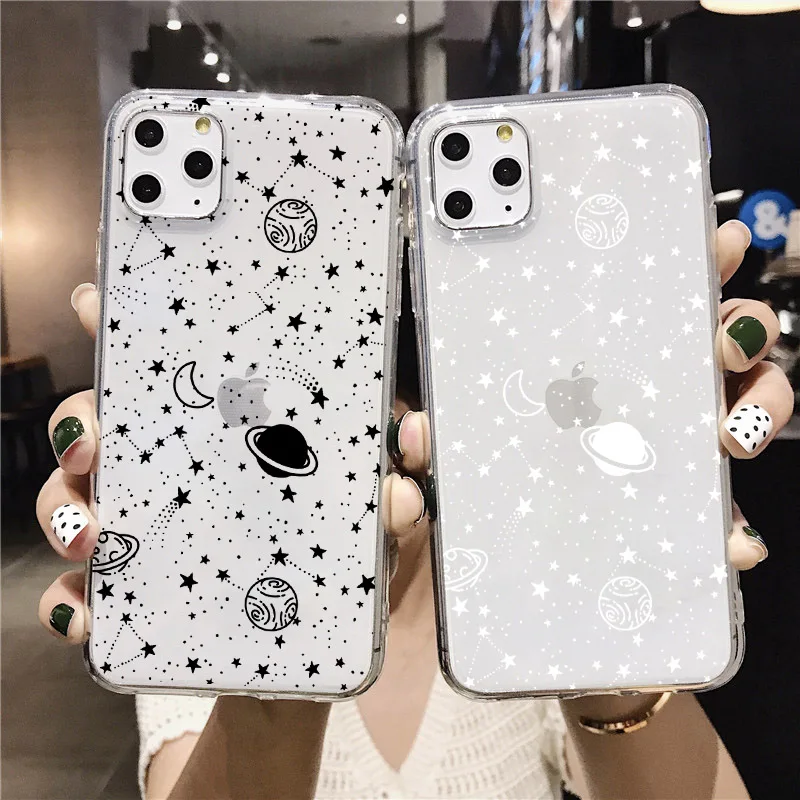 Прозрачный чехол для телефона iPhone 11 Pro XR XS Max 6S 7 8 Plus X SE 2 из мягкого ТПУ с милой