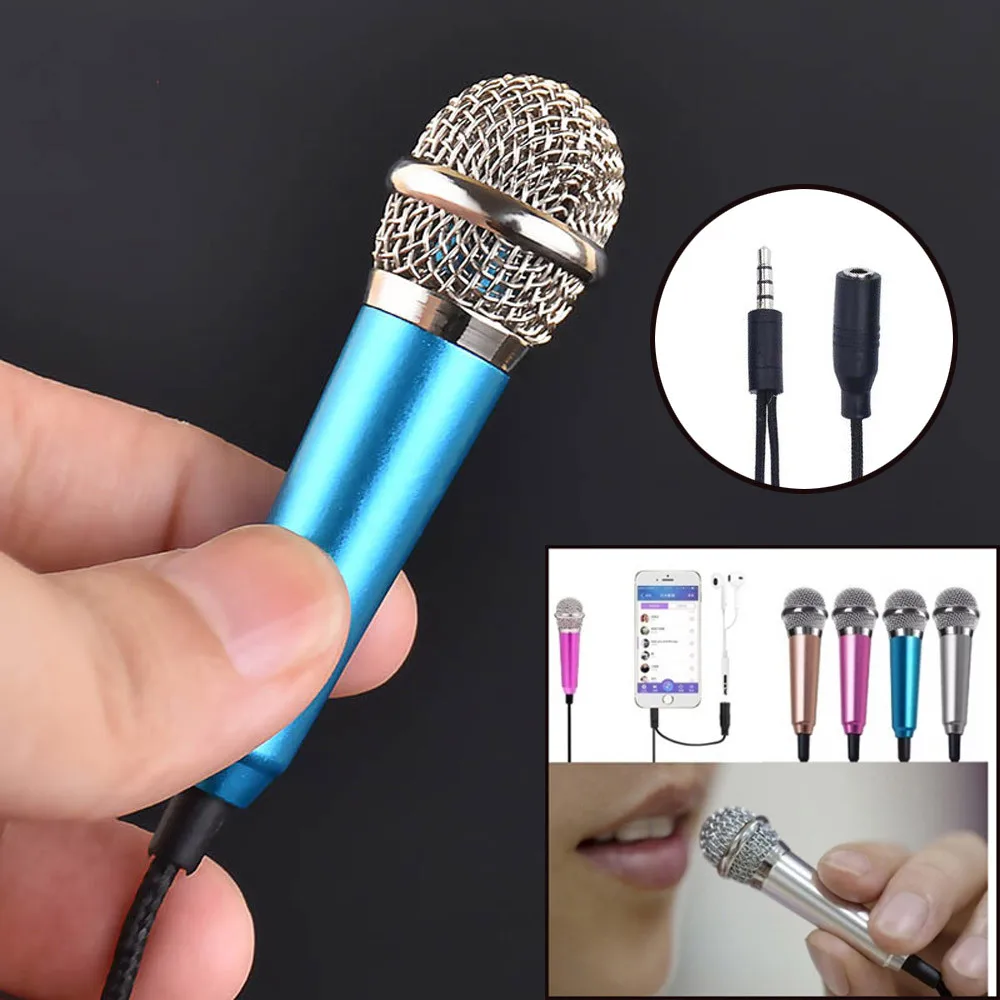

Mini Phone 3.5mm Stereo Microphone Microphone Studio Karaoke Condenser Microphone for Phone Computer Mini Phone Mic In Stock