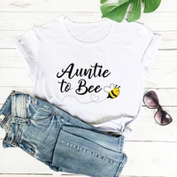 auntie to bee cute bee print women tshirt aunt life funny summer casual short sleeve top gift for aunt bees shirt