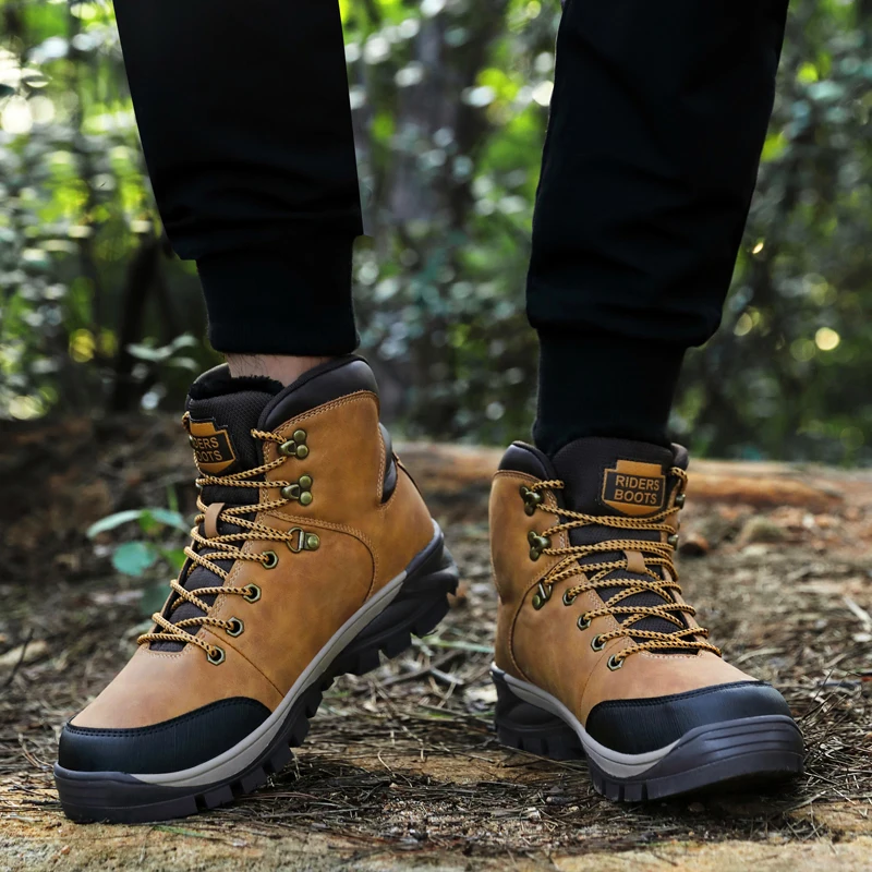 

Men Boots Waterproof Men Footwear Boots 2020 Winter Snow Boots Fur Breathable Fashion Men Winter Shoes zapatos hombre Big Size