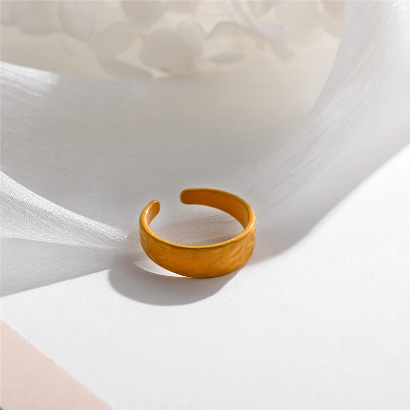 

MC 2021 Fashion Finger Rings For Women Ins Hot Colorful Jewelry Simple Wedding Party Adjust Zinc Alloy Wide Anillos Couple Rings