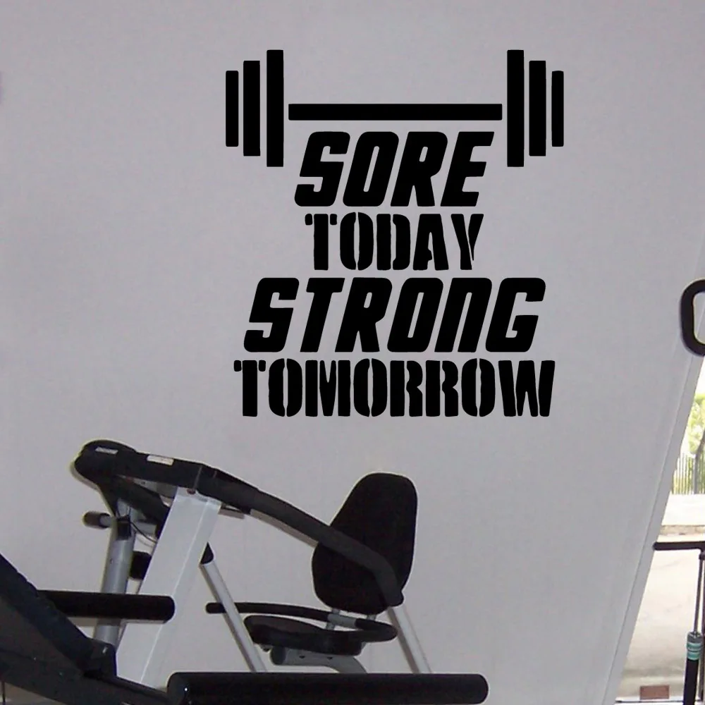 Красота тренажерный зал мультфильм наклейки на стену ПВХ роспись искусство Diy