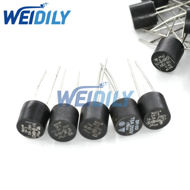 20PCS Cylindrical Fuse 6.3A 250V Slow Blow Fuses T6.3A SR-5 2 Pins Insurance Tube | Электронные компоненты и