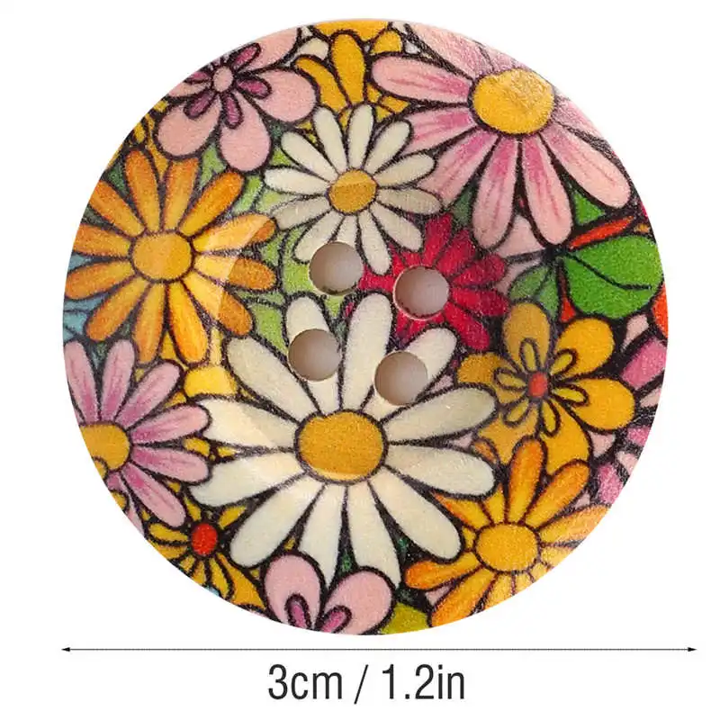 Широкий Двусторонняя детская Hand Made материалы деревянные пуговицы кнопки Цвет