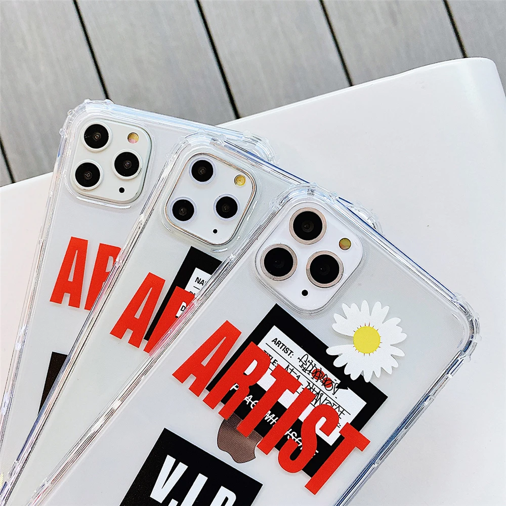 

INS Korean Artist G dragon Fragment flower daisy Case for iPhone 12 11 pro X XS MAX XR 8 7 6 Plus peaceminusone label Soft Cover