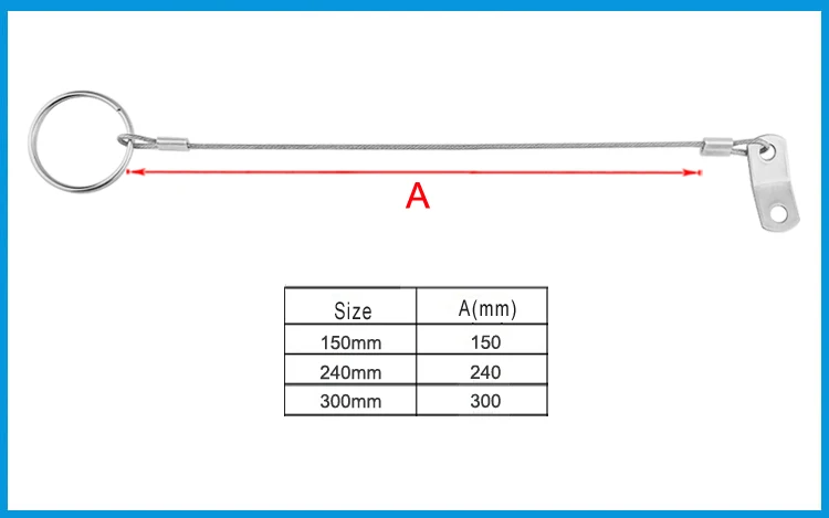 

4PCS Stainless Steel 316 Lanyard Cable Safety Tether Wire for Loss Prevention 1 Loop with Quick Release Ring & Rubber Coating