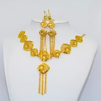 conjuntos de joias et%c3%adopes africanas 24k ouro para mulheres presentes de casamento dubai noiva colar brincos anel conjunto colar
