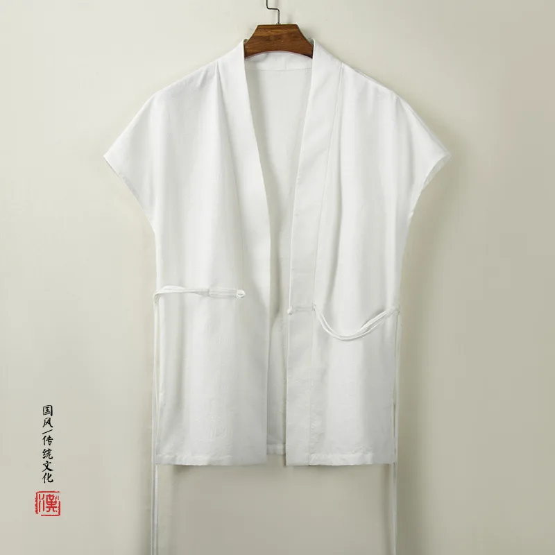 Традиционная китайская одежда для мужчин хлопковые льняные жилеты безрукавка