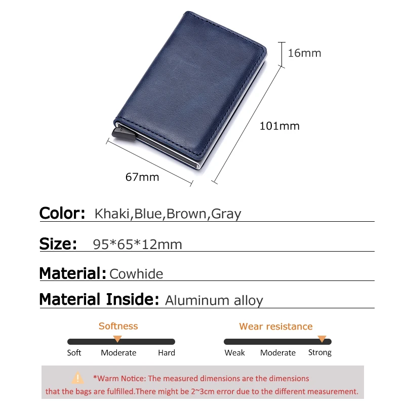 Мужской бумажник из натуральной кожи с отделением для кредитных карт визитница