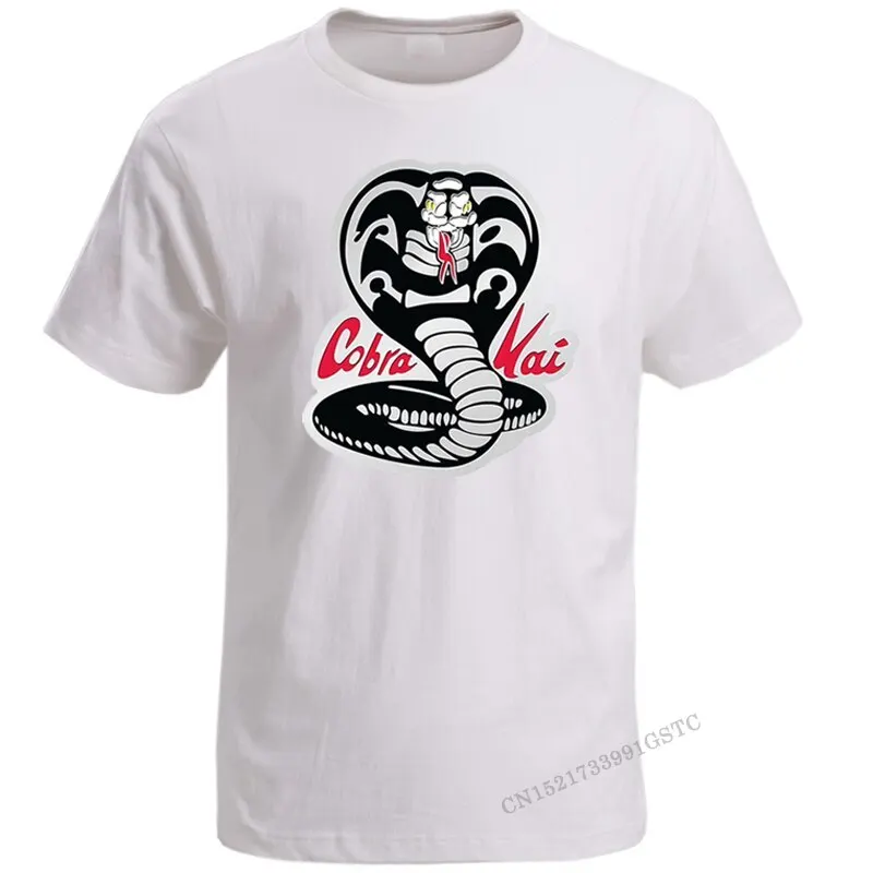 

Мужская хлопковая футболка с круглым вырезом, с принтом кобры Кай