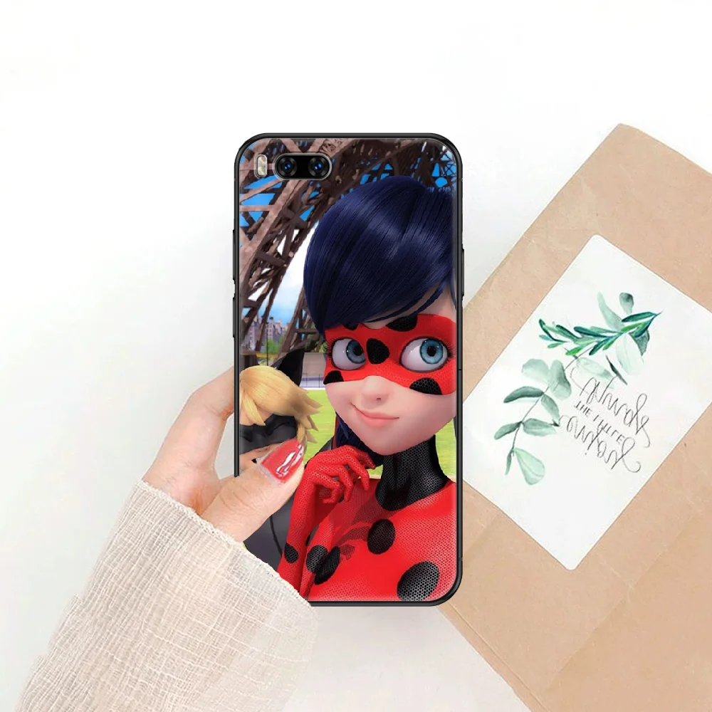 

Cartoon Seven Star Ladybug girl Phone case For Xiaomi Mi Max Note 3 A2 A3 8 9 9T 10 Lite Pro Ultra black painting shell trend
