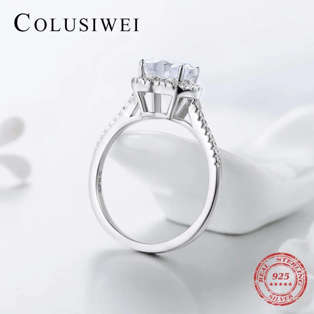 Серебряное кольцо в форме сердца 925 пробы AAAAA Level CZ обручальные кольца для женщин и