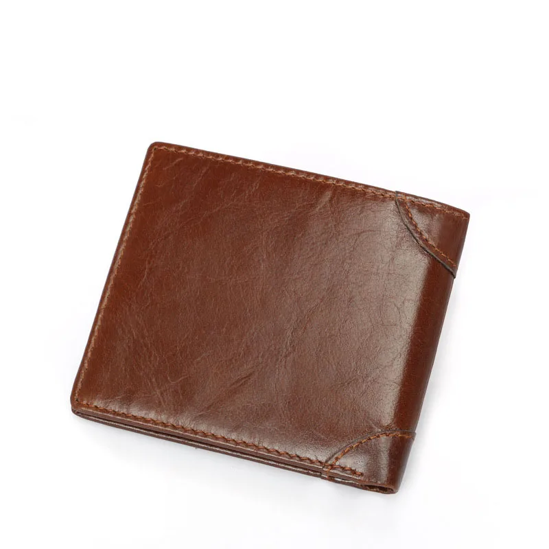 Лидер продаж мужской бумажник с несколькими картами масляной вощеной кожей анти