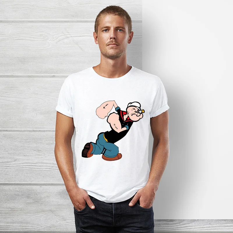 S12 Брендовая одежда True reveler, футболка Popeye, Мужская футболка с коротким рукавом, летняя мультяшная футболка в стиле хип-хоп, забавная футболка из хлопка с моряком - Цвет: S12