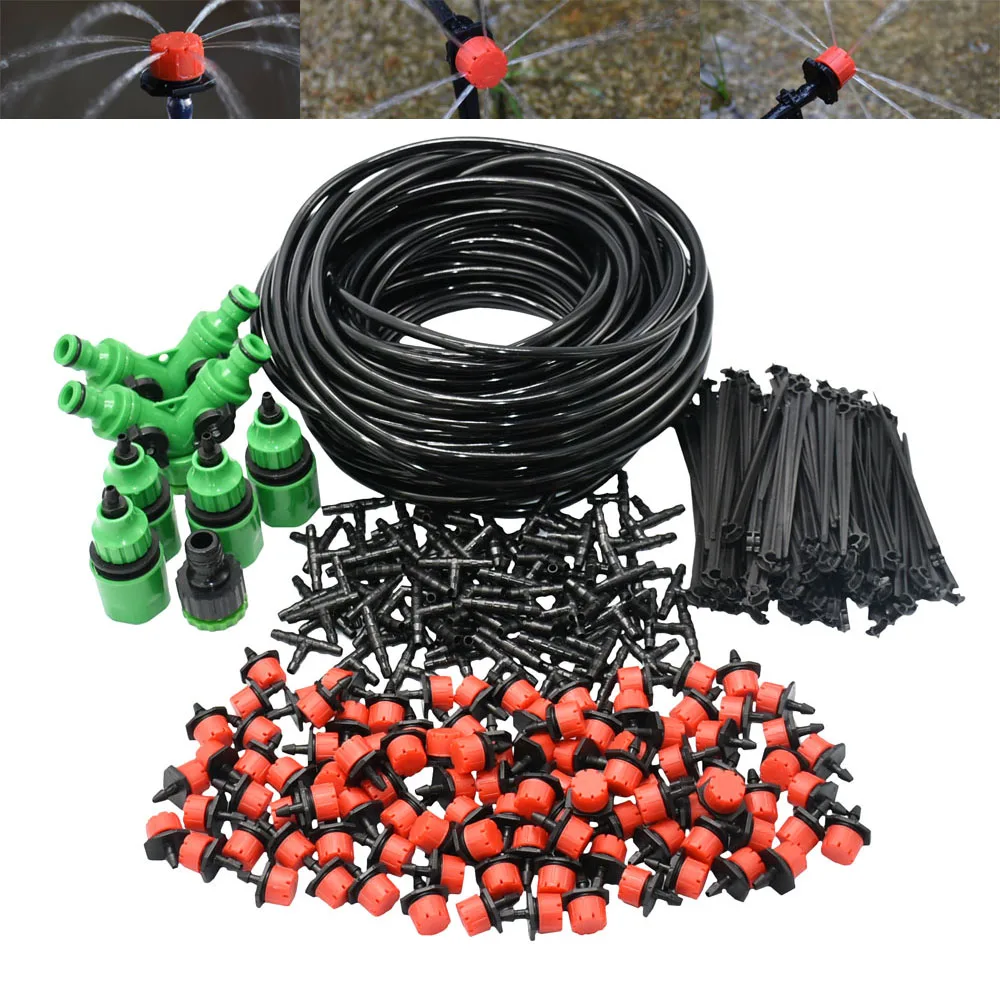 DIY Drip Irrigation System Automatic Watering Garden Hose Micro Drip Watering Kits with Adjustable Drippers Gardening Tool Kit