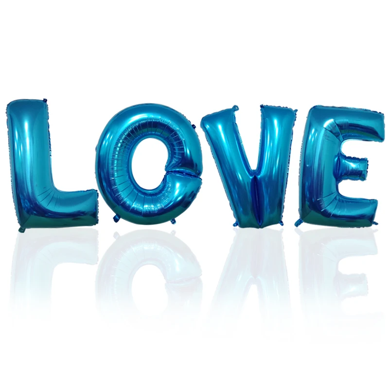 40 inch Blue aluminum film letter balloon Aluminum foil birthday Party wedding supplies Decorative photography props balloon
