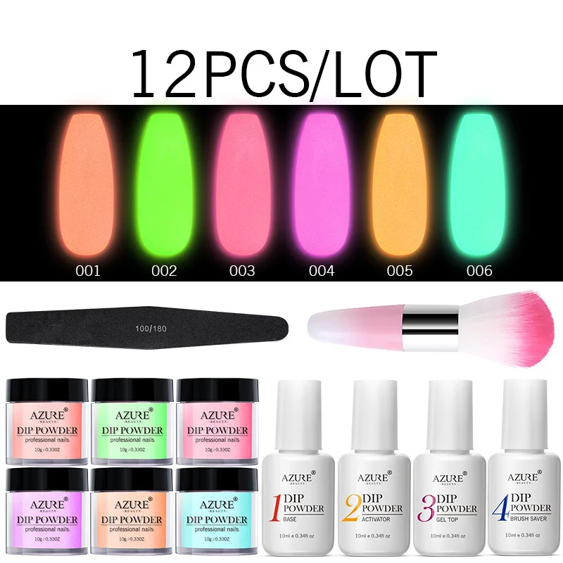 Modelones 12 шт./лот светящийся блеск погружающаяся пудра Хамелеон порошковый