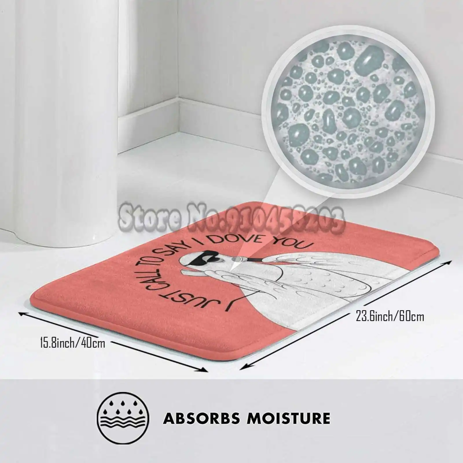 Поющий голубь | Животное караоке Иллюстрация Коврик с красным принтом для