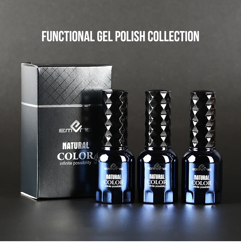 EMENE 3PCS/Lot Base and Top Coat Soak Off Gel Nail Polish Vernis Semi Permanent Gel Lacquer Transparent Nail Art Top Base Primer