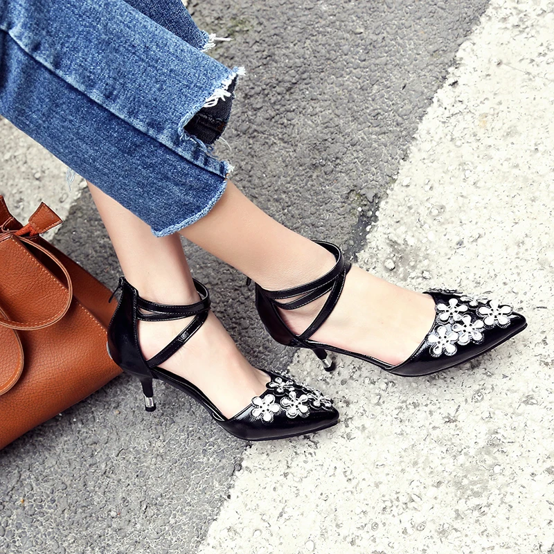 Сандалии Baotou женские на высоком каблуке босоножки больших размеров 41-43 с винным